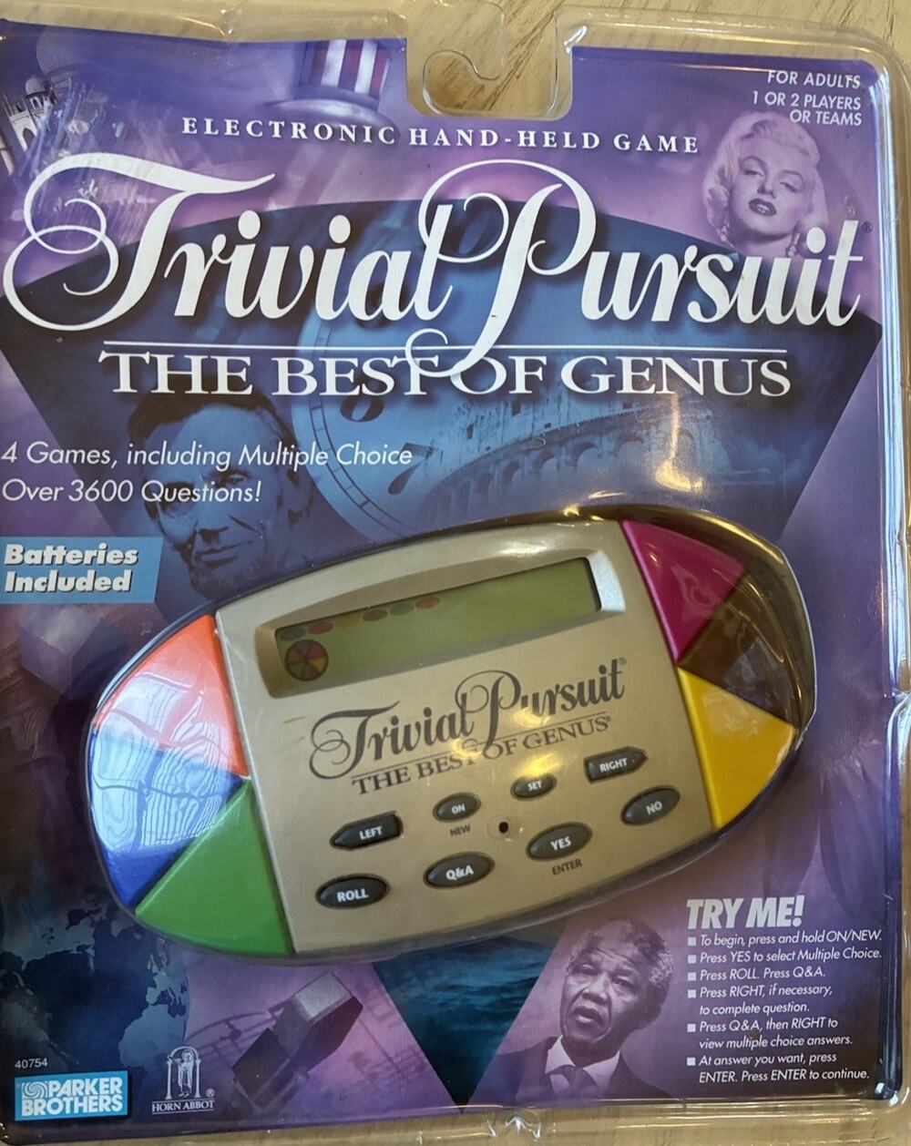 Vintage Trivial Pursuit The Best of Genus Electronic Handheld Game 1997 New